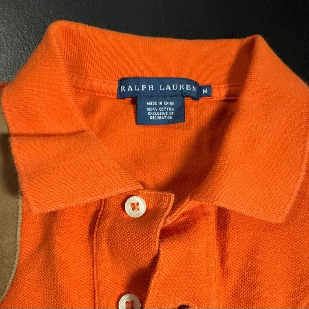 Polo Ralph Lauren Boys Polo Medium Big Pony Cotton Mesh Orang Short Sleeve Shirt